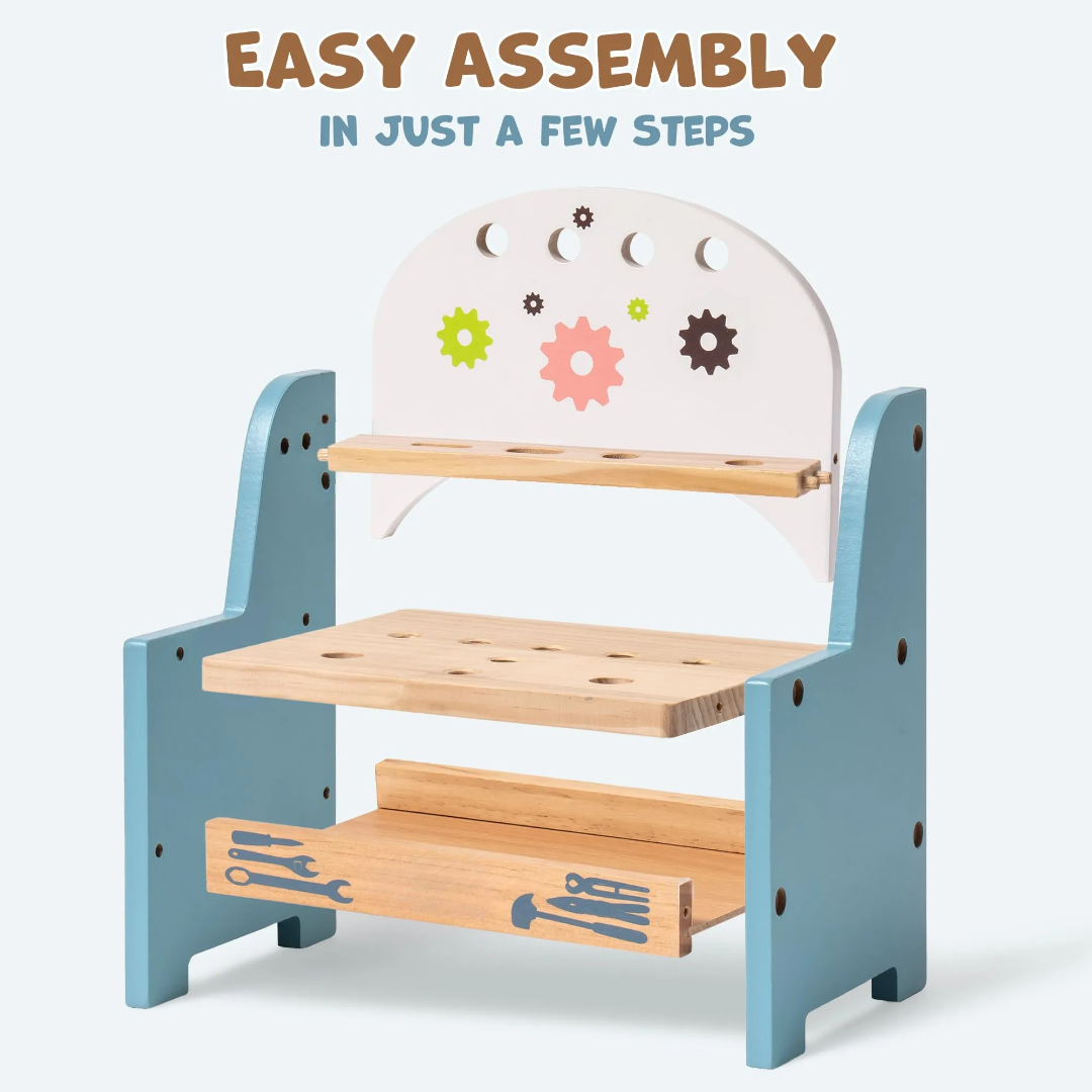 Mini Wooden Play Tool Workbench Set