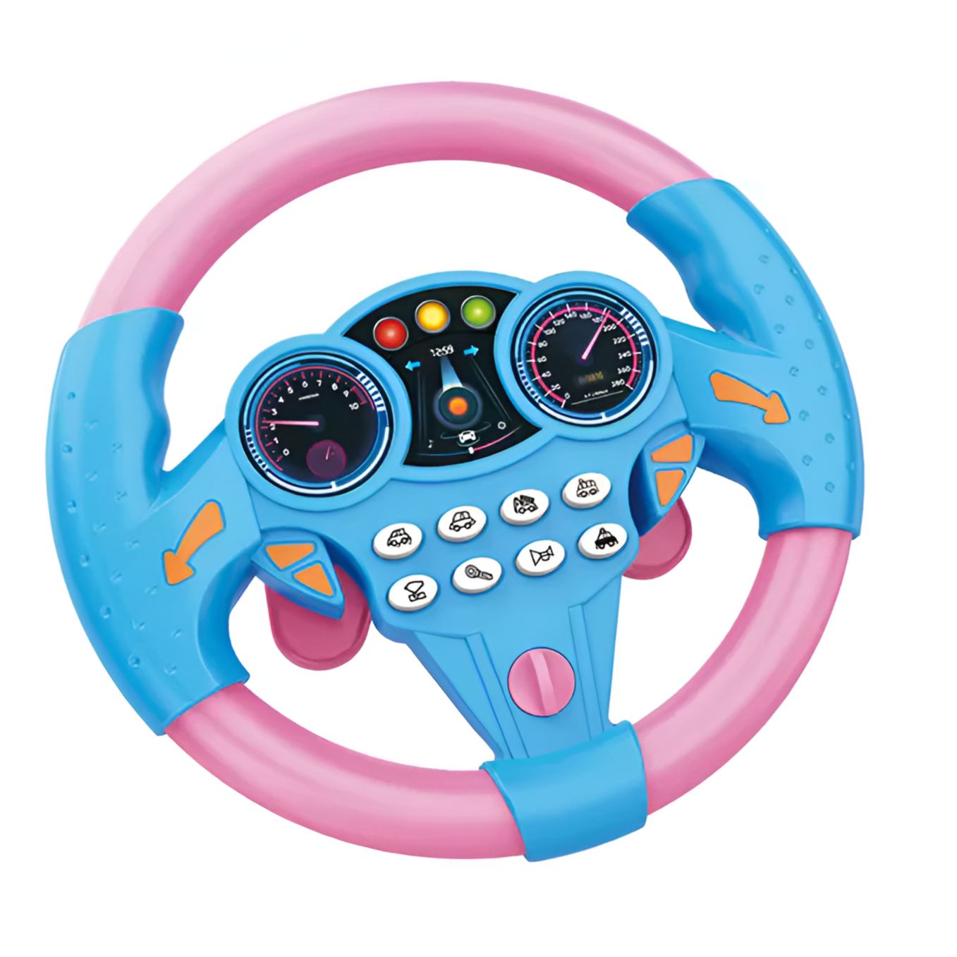 Portable Steering Wheel Toy With Suction Cup And Driving Sounds
