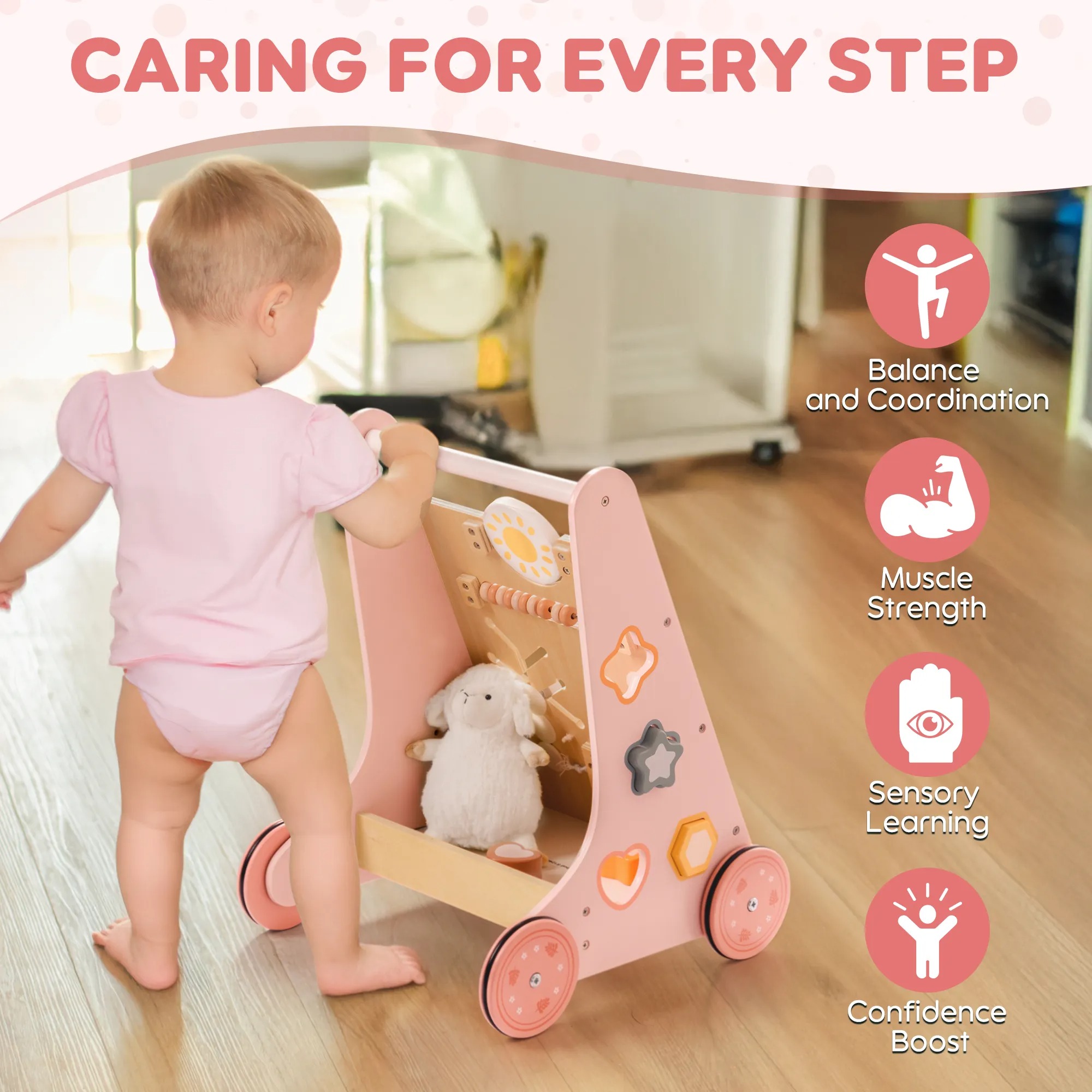 Wooden Baby Push Walker Front