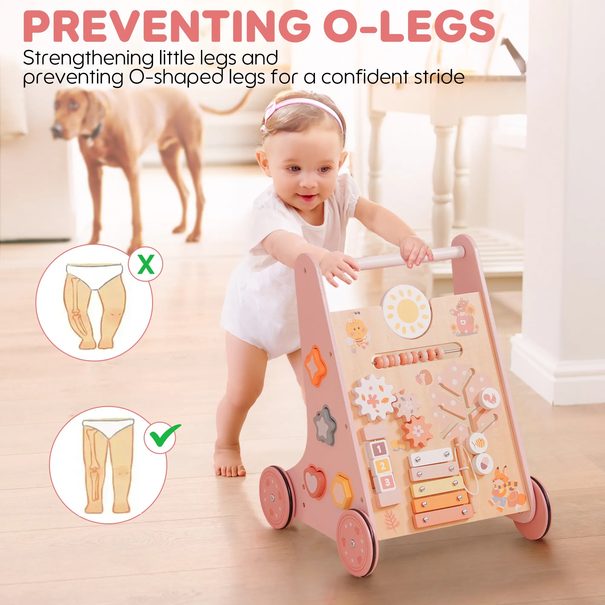 Wooden Baby Push Walker Activity Panel