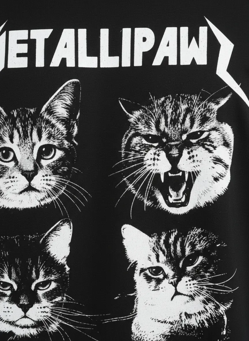 T SHIRT METALLIPAWS PARODY FUNNY