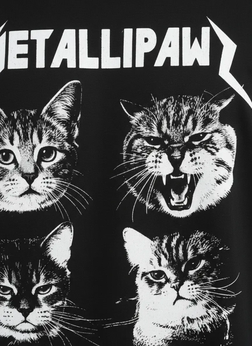 T SHIRT METALLIPAWS PARODY FUNNY