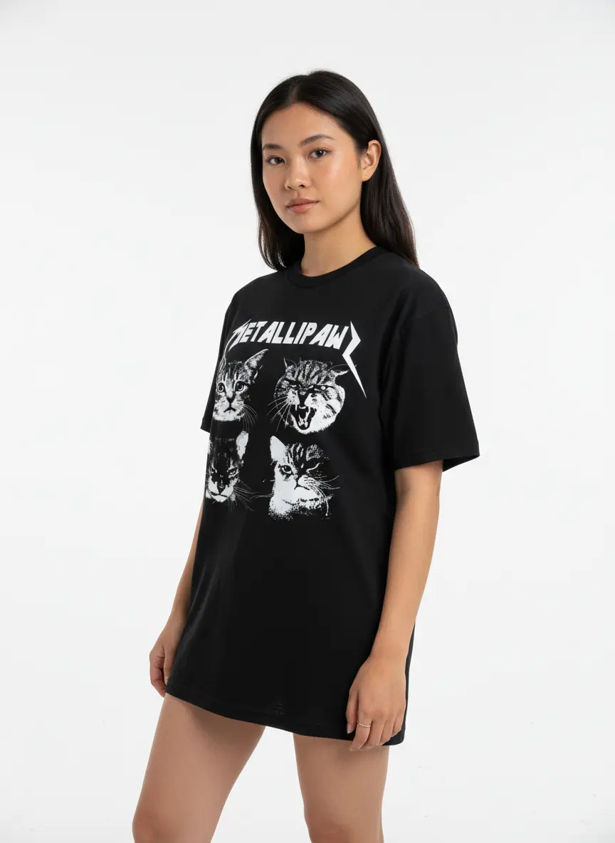 T SHIRT METALLIPAWS PARODY FUNNY