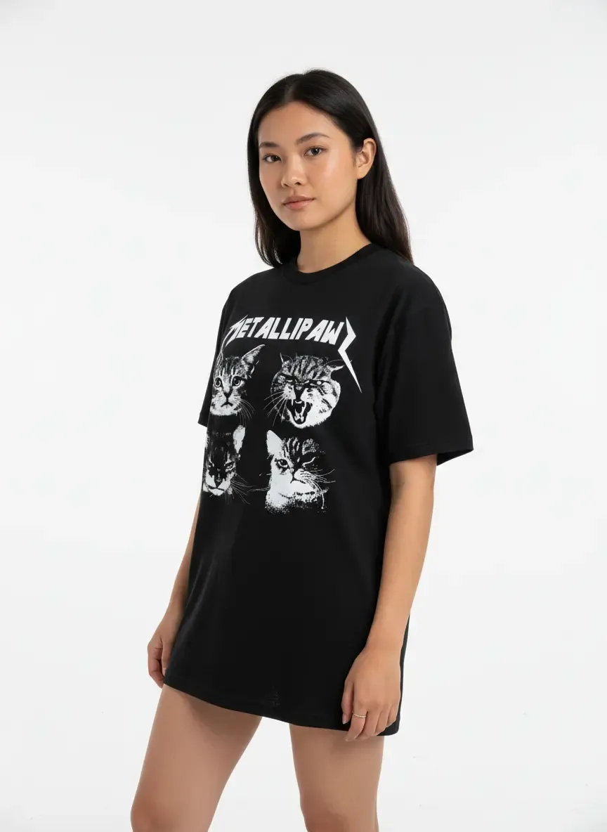 T SHIRT METALLIPAWS PARODY FUNNY