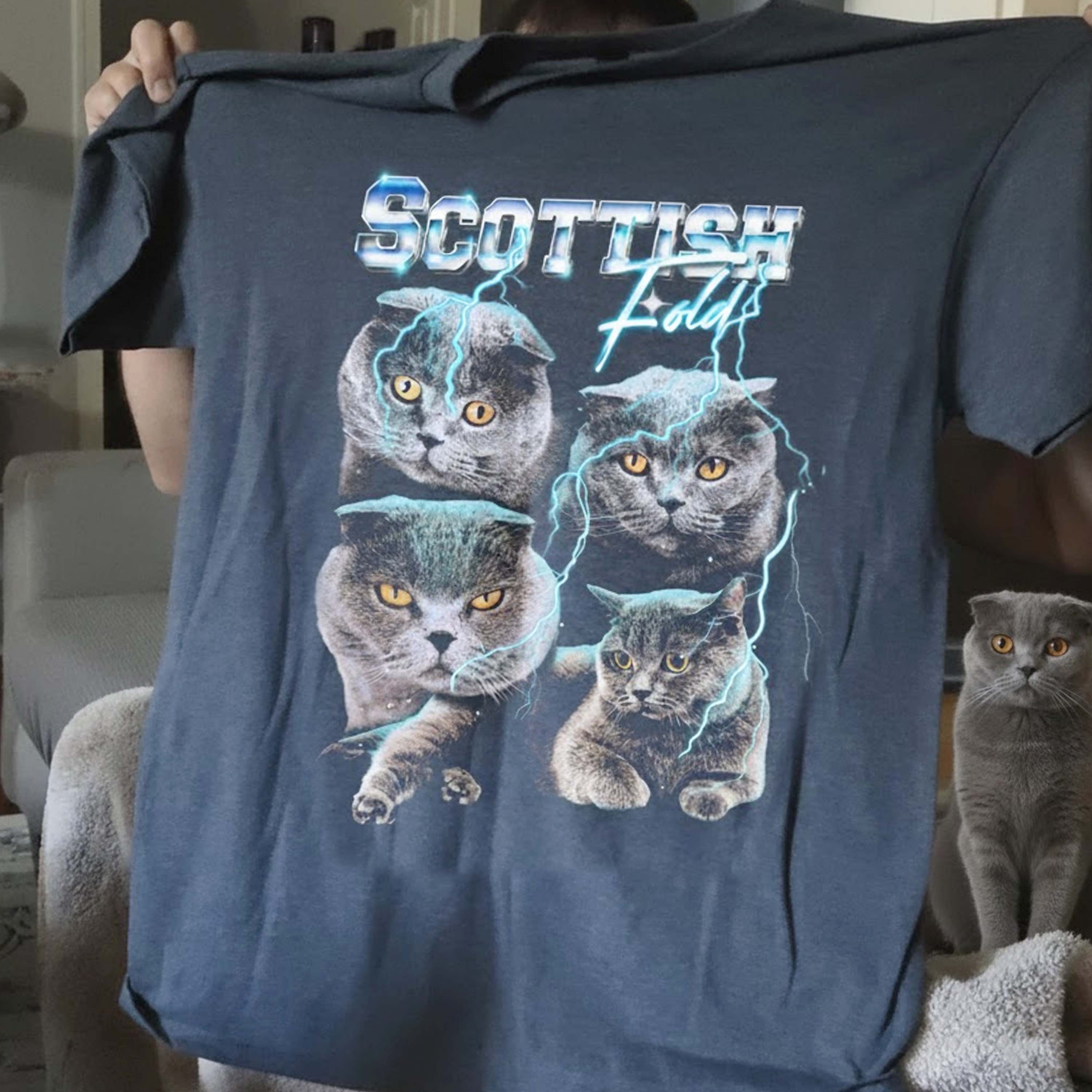 SCOTTISH FOLD VINTAGE SHIRT CUSTOM - PET CUSTOM SHIRT