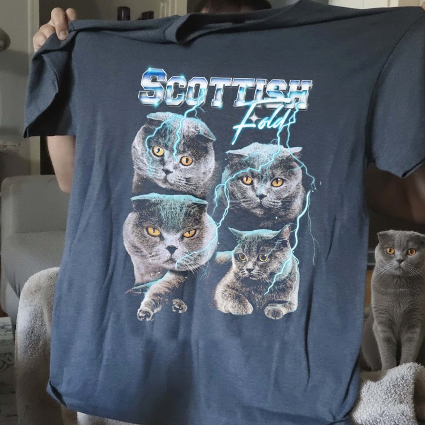 SCOTTISH FOLD VINTAGE SHIRT CUSTOM - PET CUSTOM SHIRT