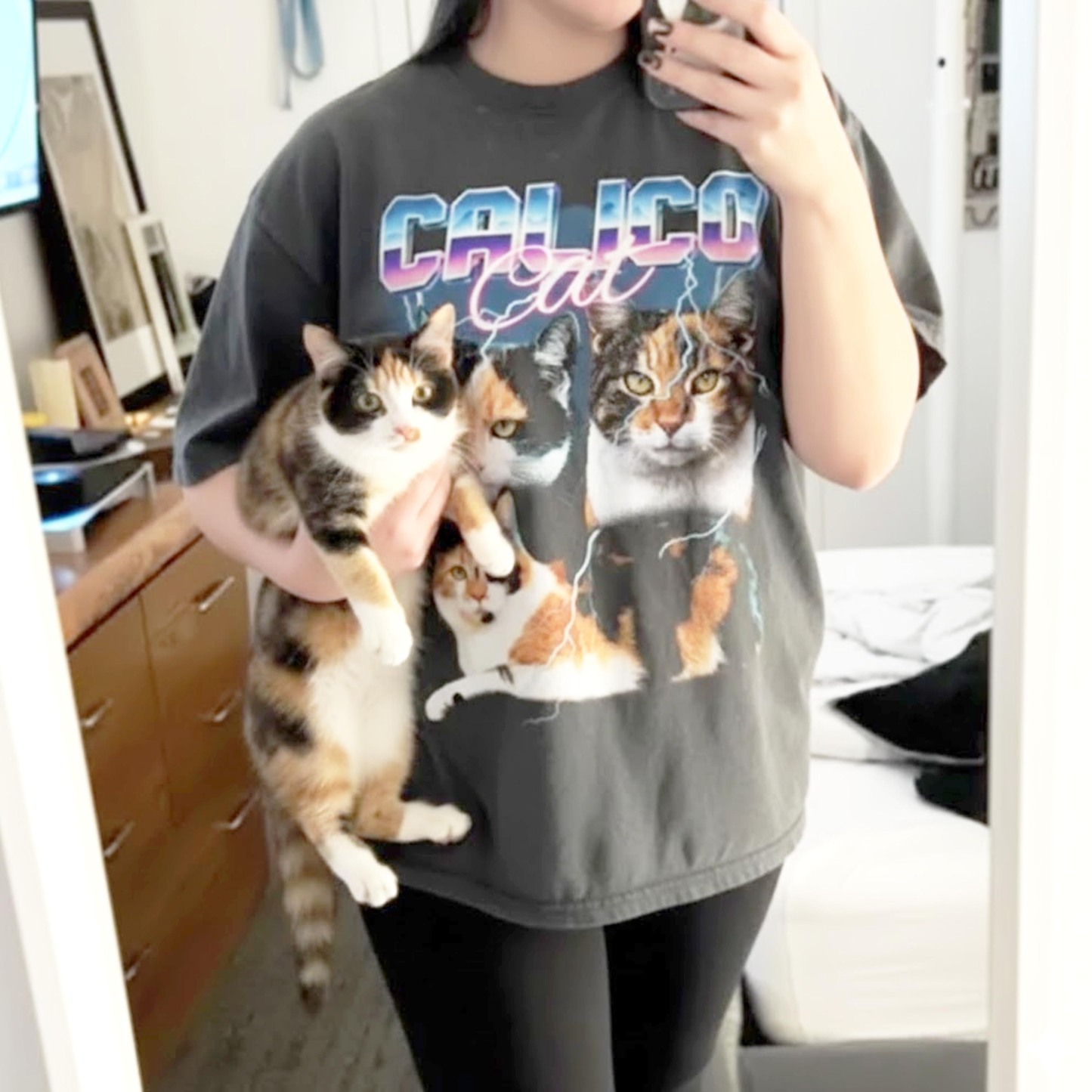 CALICO CAT VINTAGE SHIRT CUSTOM - PET CUSTOM SHIRT