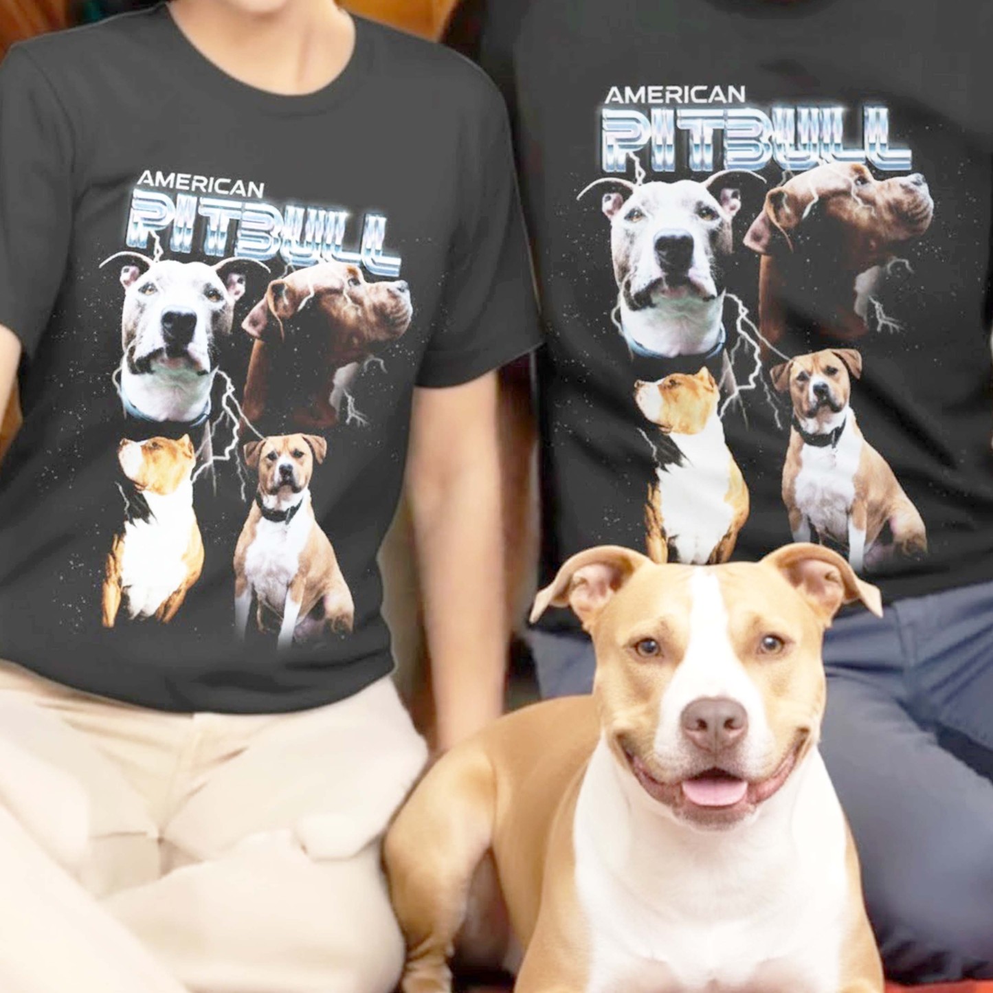 AMERICAN PITBULL VINTAGE SHIRT CUSTOM - PET CUSTOM SHIRT