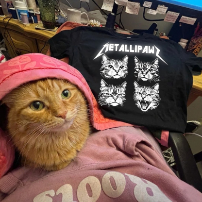 T SHIRT METALLIPAWS PARODY FUNNY