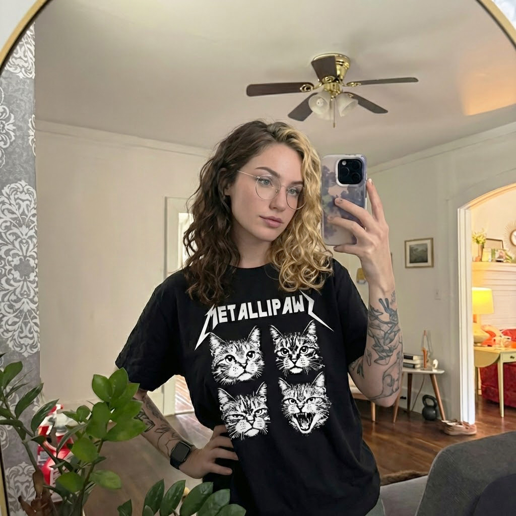 T SHIRT METALLIPAWS PARODY FUNNY