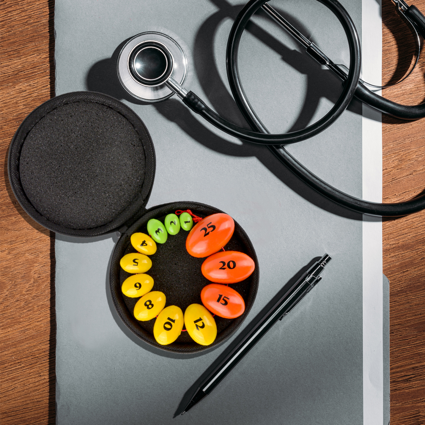 Wooden Prader Orchidometer Beads (Yellow&Green Version)