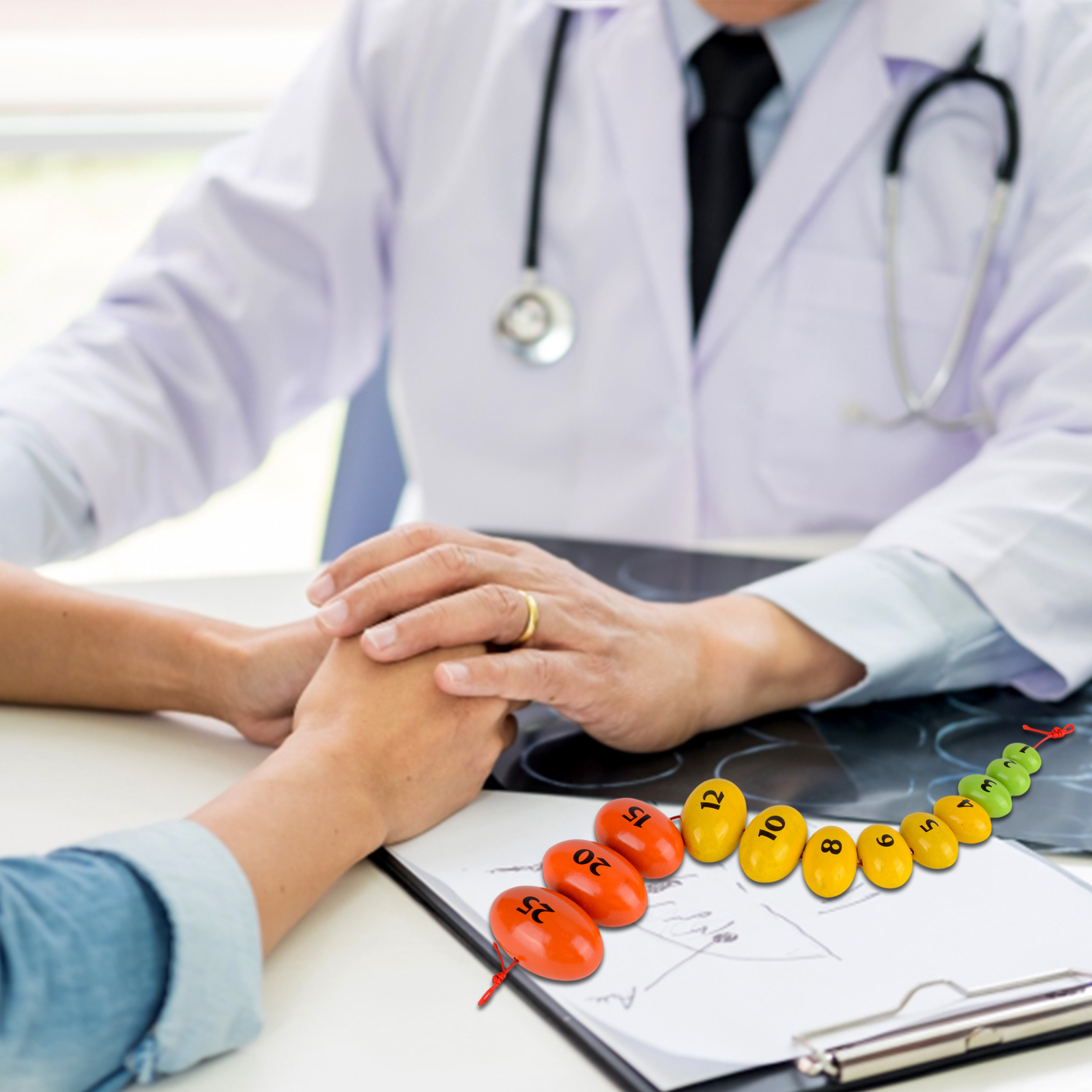 Wooden Prader Orchidometer Beads (Yellow&Green Version)