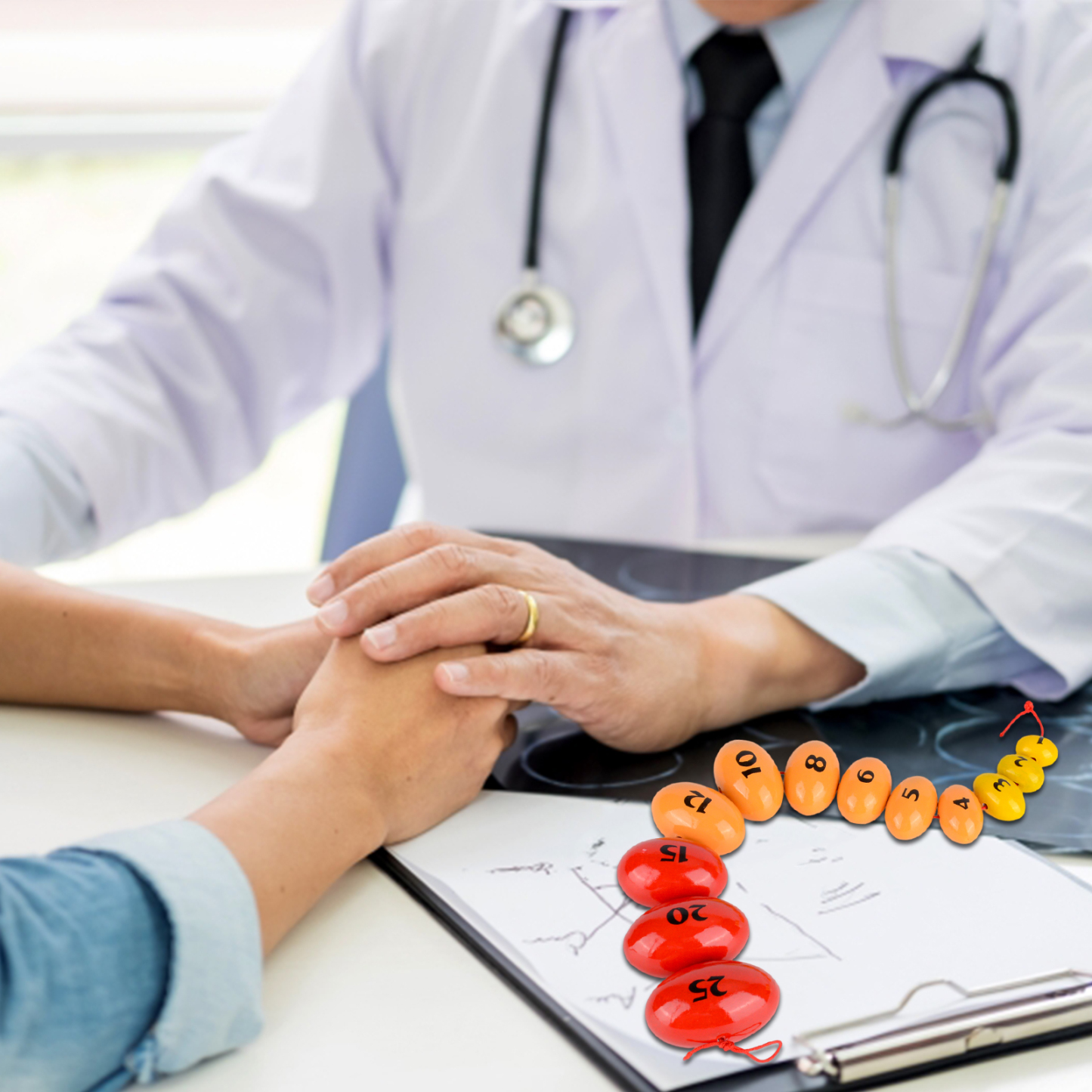 Wooden Prader Orchidometer, Prader Balls