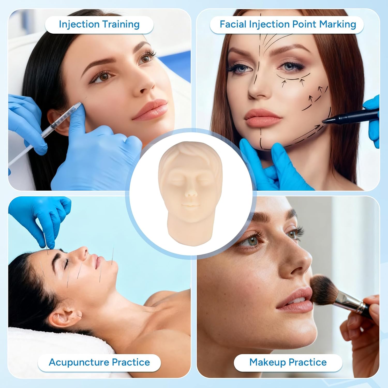 Multi-Purpose Silicone Female Face Model