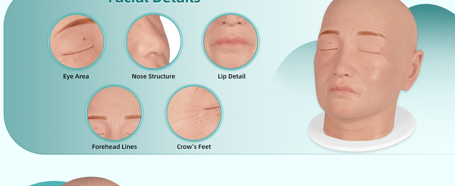 Close-Up of Facial Details on Injection Mannequin Head