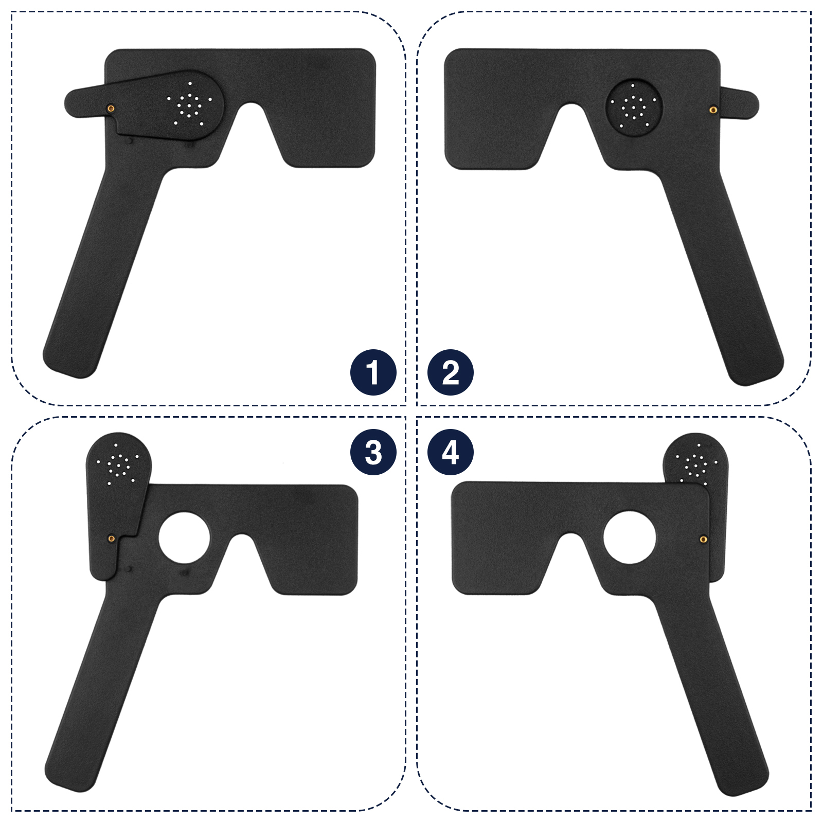 2 Pcs Ophthalmic Eye Occluder with 14 Holes for Ophthalmologists, Orthoptists and Orthoptists Eye Exam Tools
