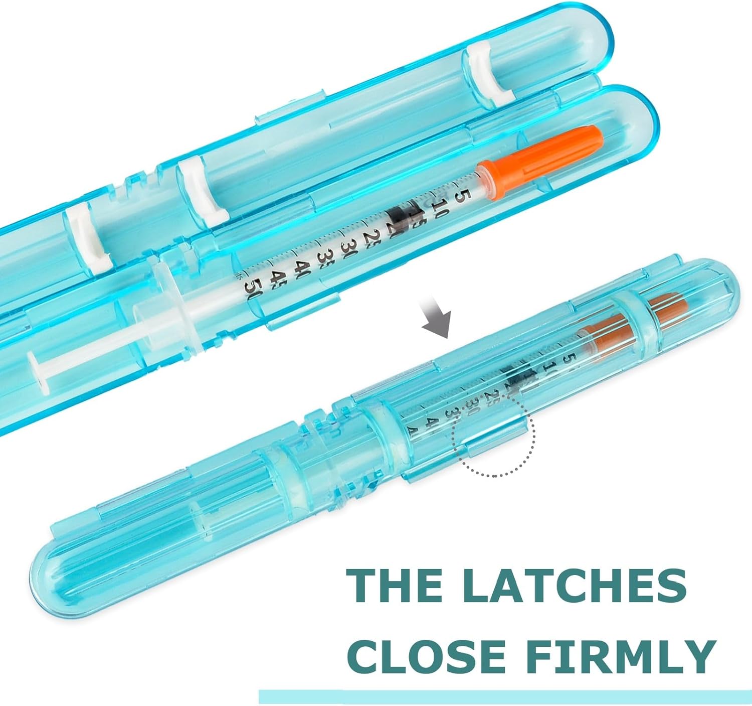 Insulin Prefilled Syringe Case With Secure Latch Closure