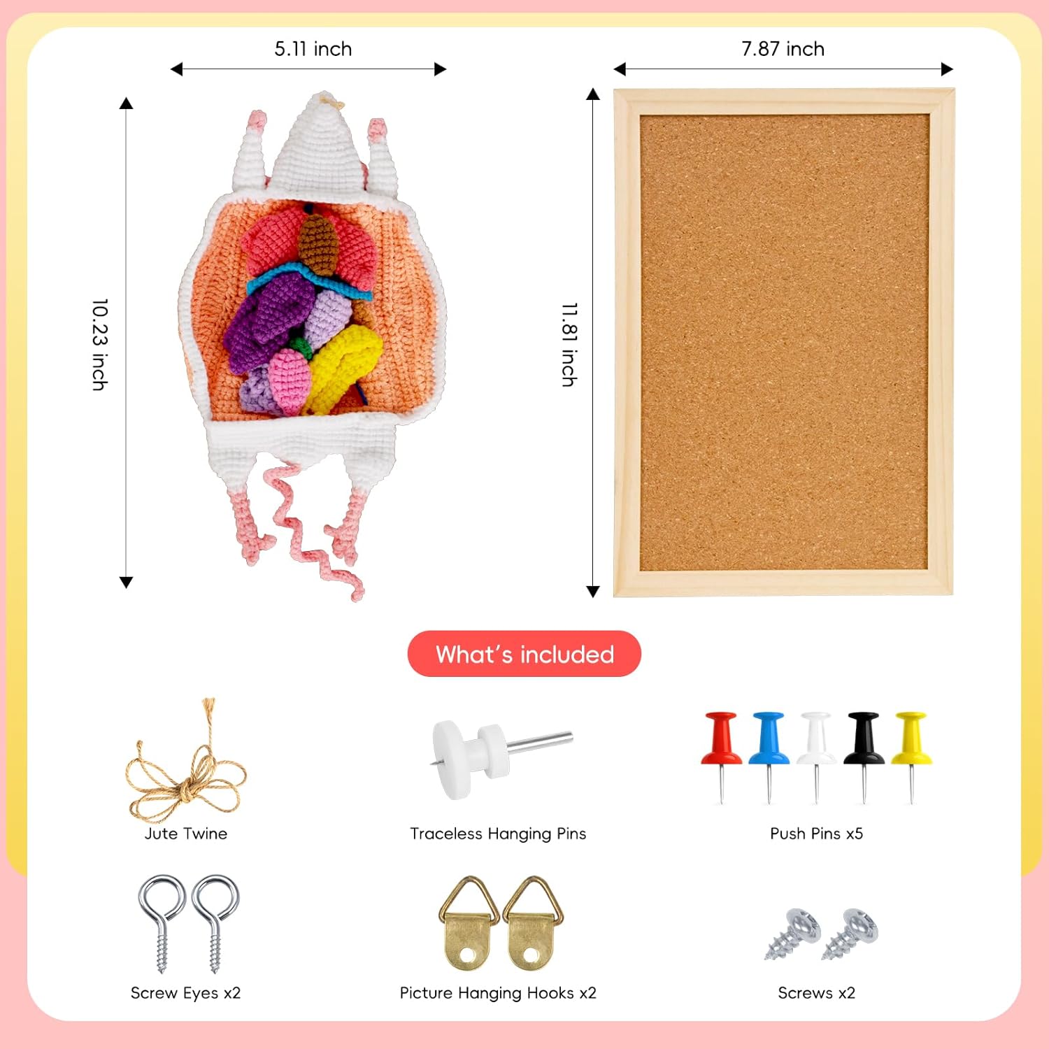 Package Showing Soft Non-Toxic Crochet Rat And Accessories