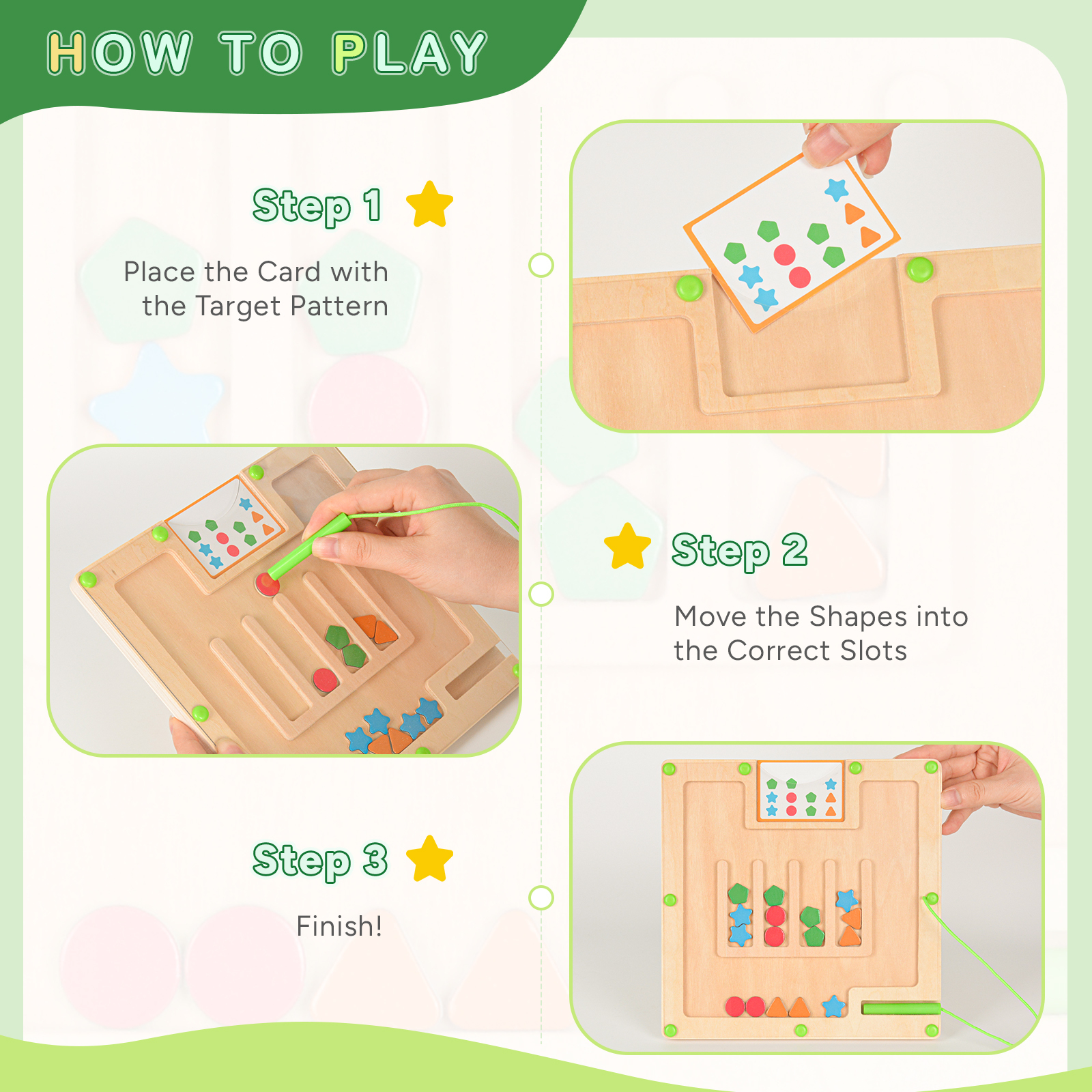 Montessori Magnetic Shape & Color Matching Board Game