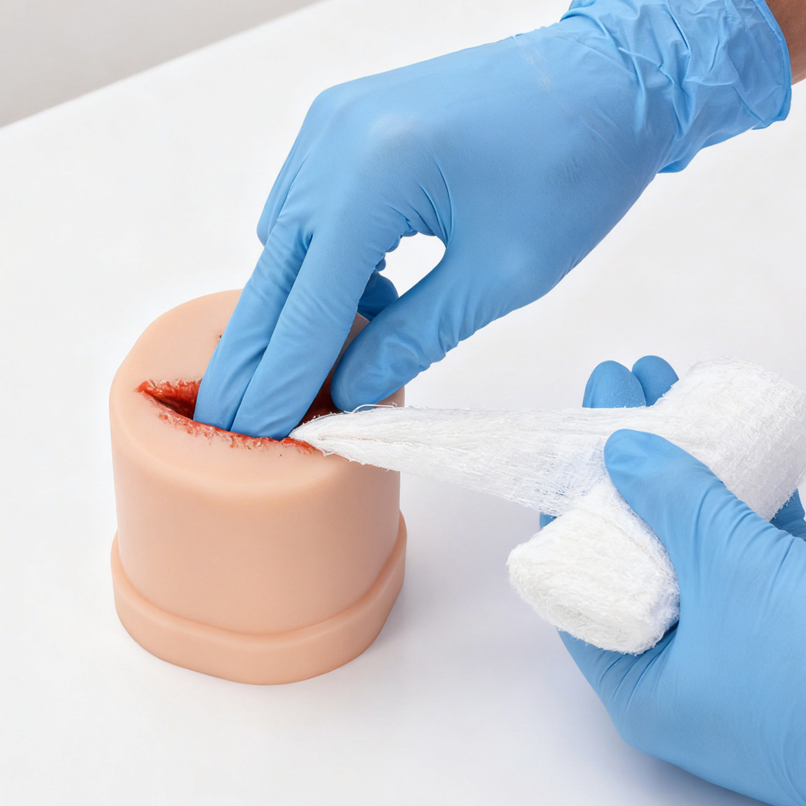 Medical Students Practicing Wound Packing Skills