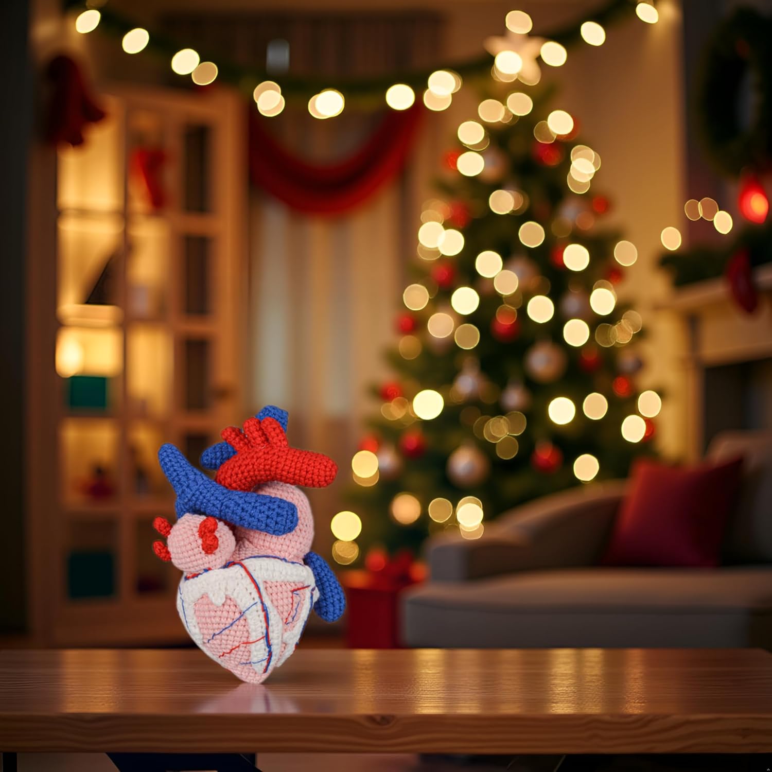 Anatomical Heart Plush Displayed As Home Decor