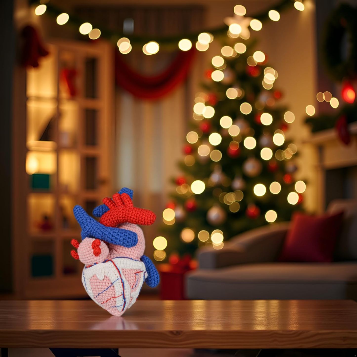 Anatomical Heart Plush Displayed As Home Decor