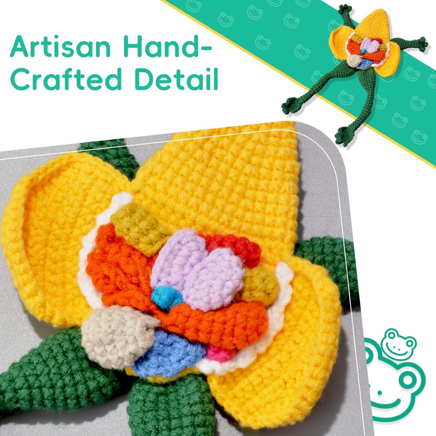 Artisan Hand-Crafted Detail of Crochet Dissection Frog