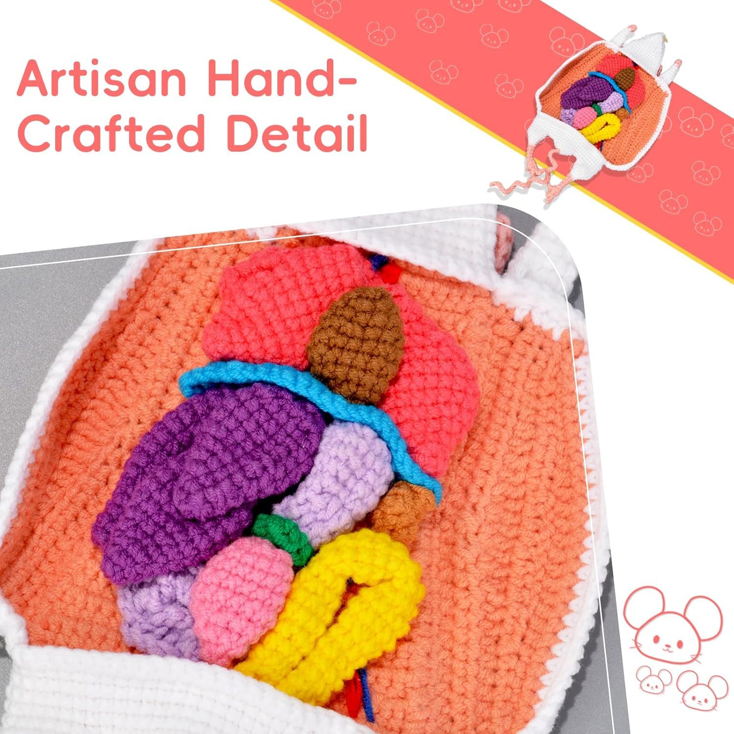 Educational Crochet Rat With Fine Anatomical Details