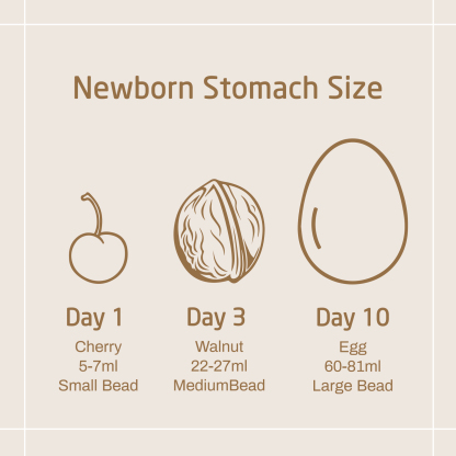 Baby Belly Beads, Visual Teaching Tool for Lactation Consultants, Newborn Baby Tummy Size Education