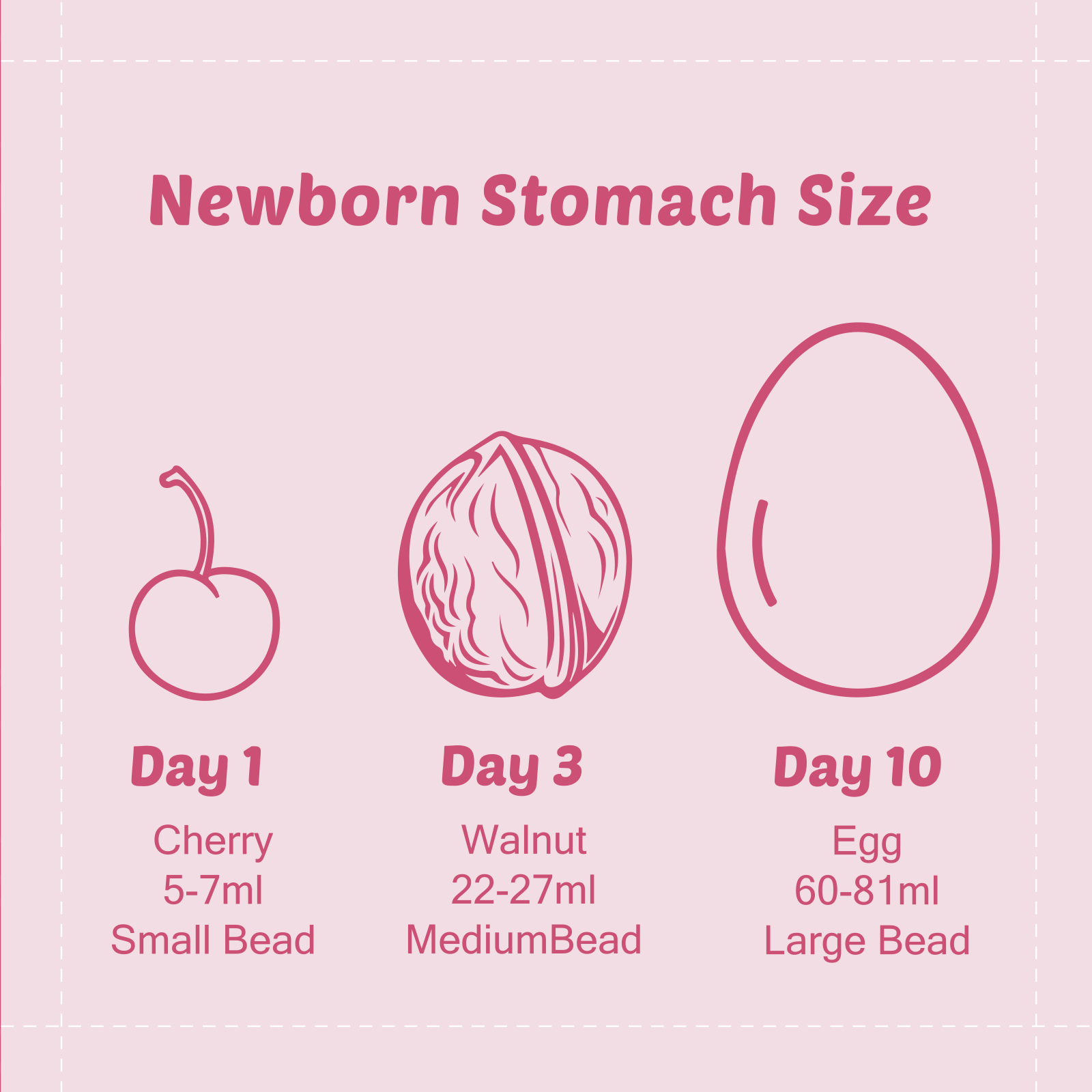 Breastfeeding Baby Belly Beads Stomach Shape Necklace, Visual Teaching Tool for Lactation Consultants