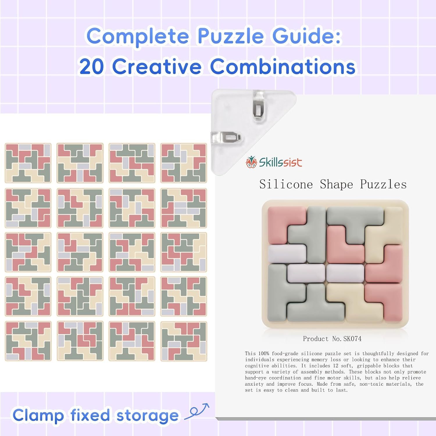 Silicone Tetris Puzzle for Seniors & Dementia