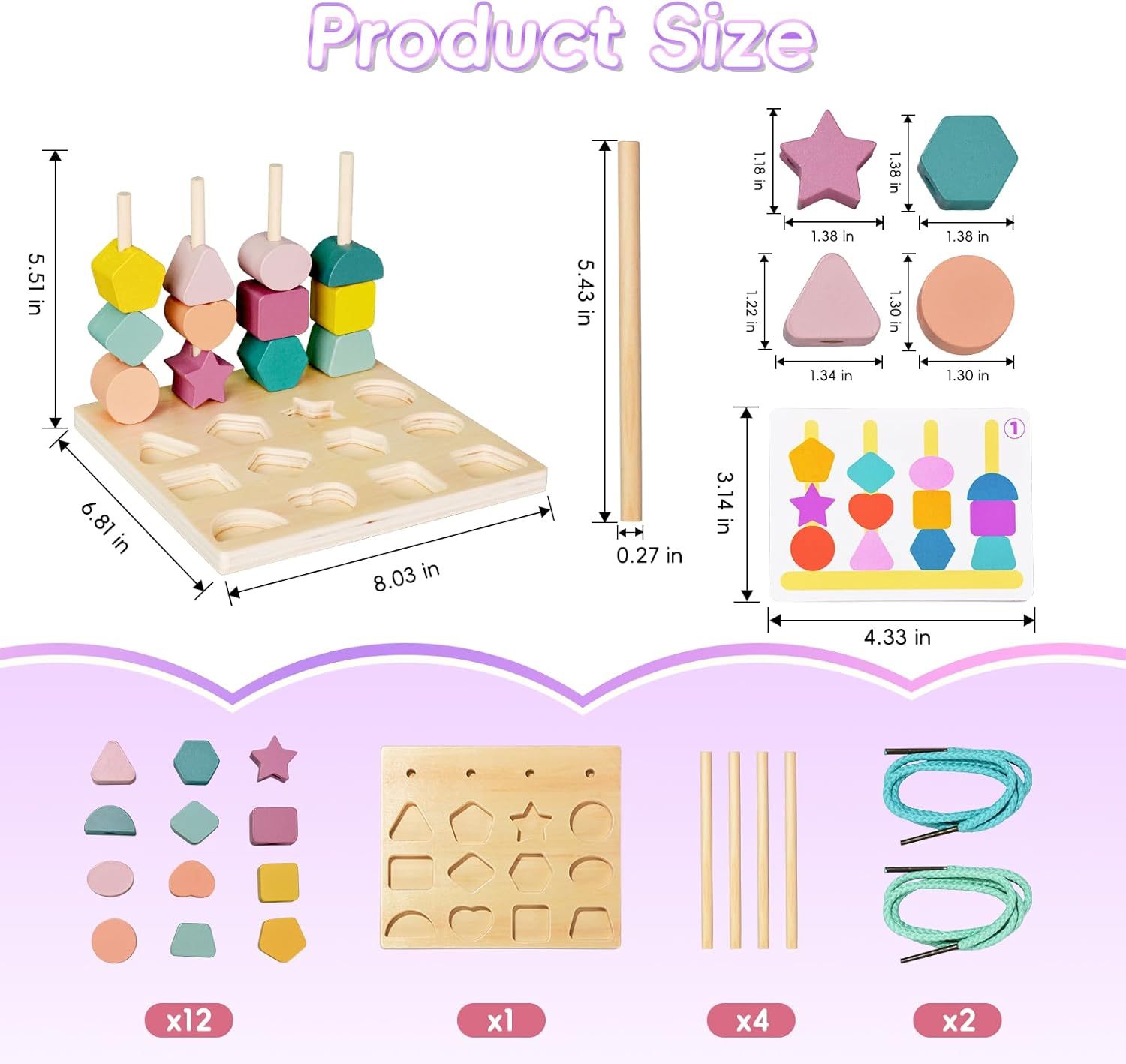 Montessori Beads Sequencing Wooden Toy