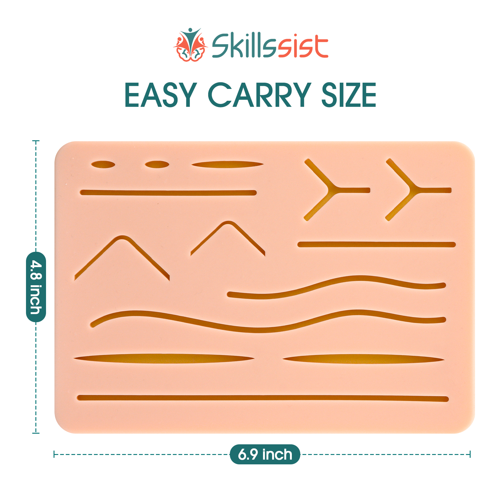 Suture Pad with Sturdy 3 Layers and 14 Pre-Cut Wounds
