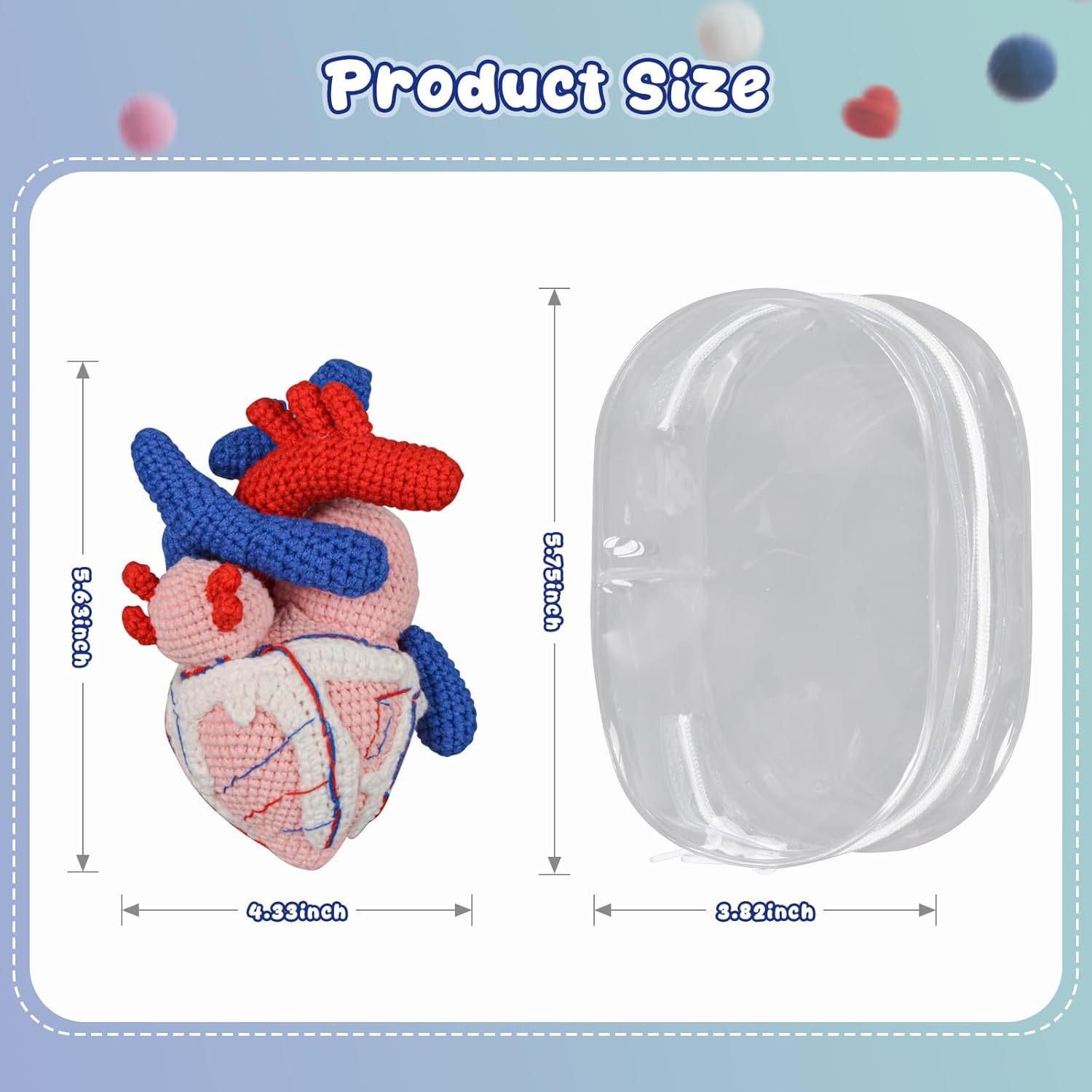 Crochet Anatomical Heart Plush Close Up Details