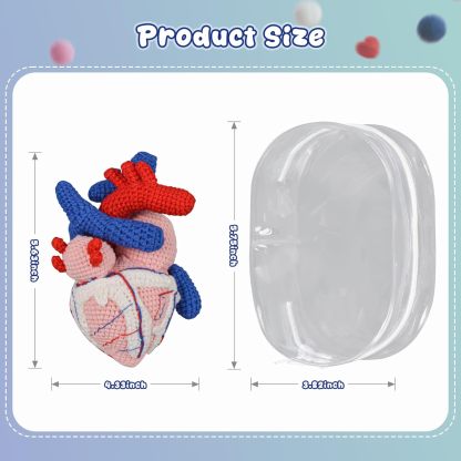 Crochet Anatomical Heart Plush Close Up Details