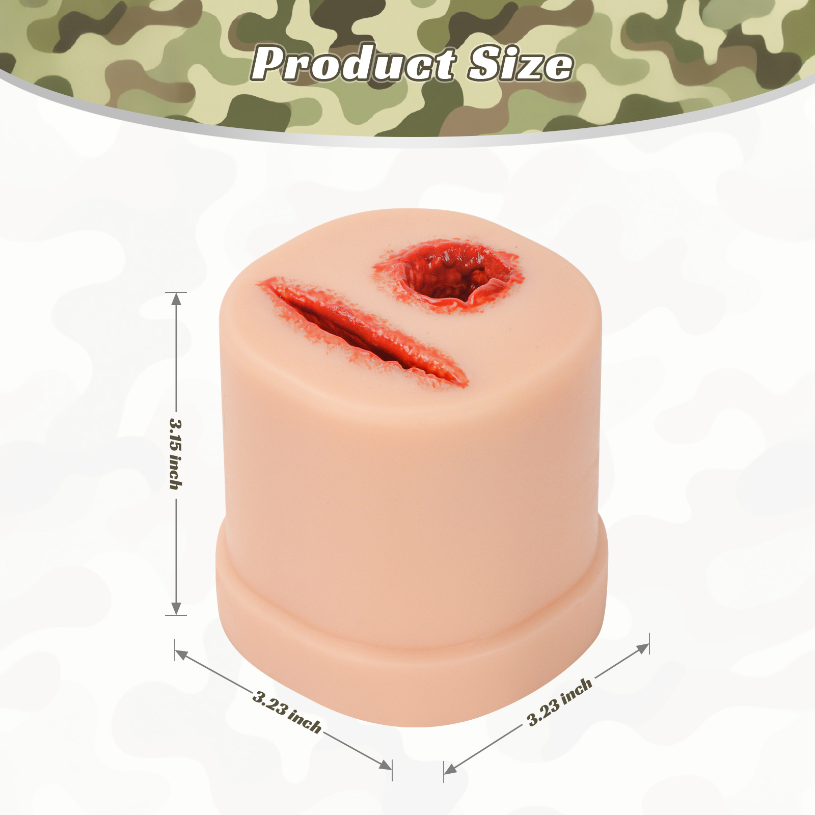 The Size Info of Bullet & Laceration Wound Training Model