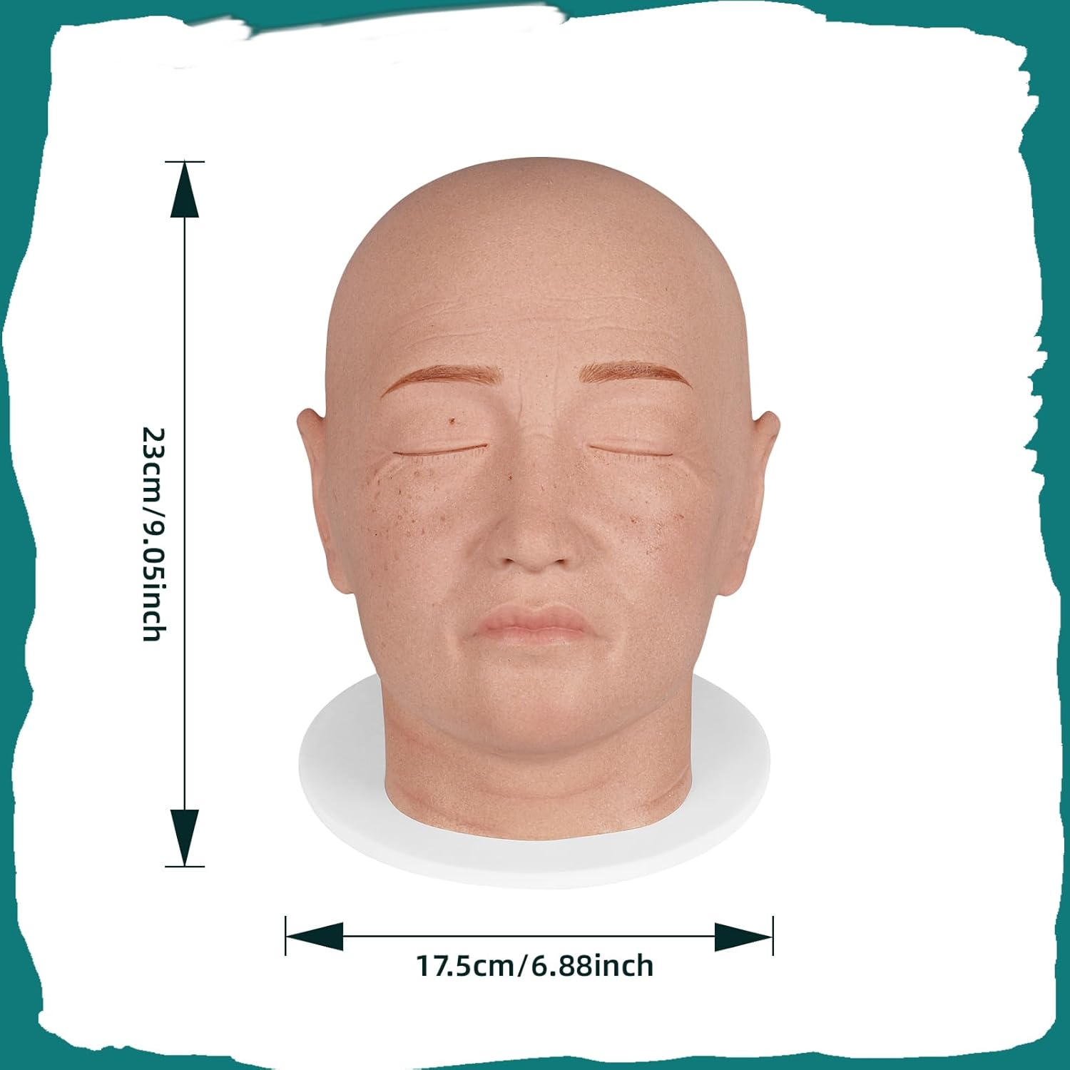 Professional Cosmetic Injection Training Head Model Size Info