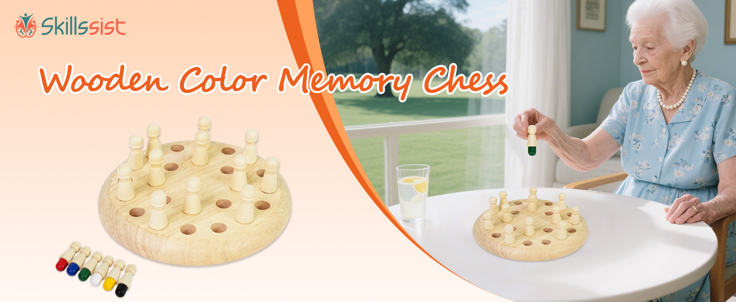 Wooden Color Memory Chess