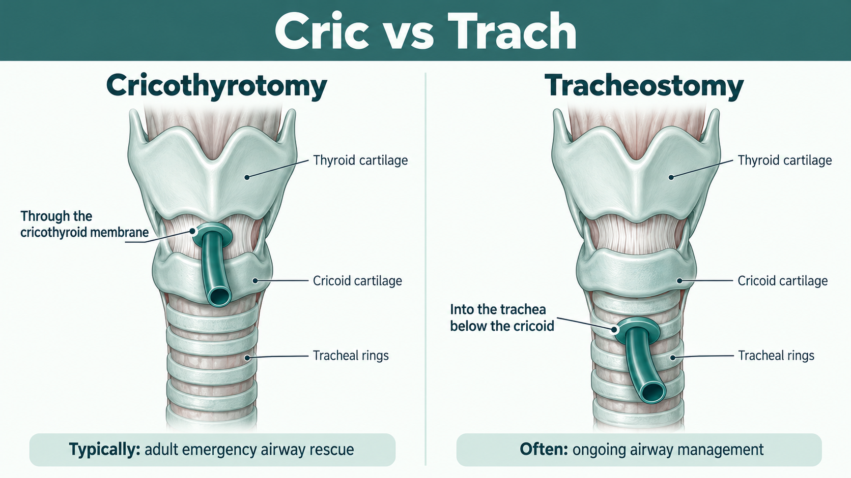 Cric vs Trach: Key Differences in Location and Use