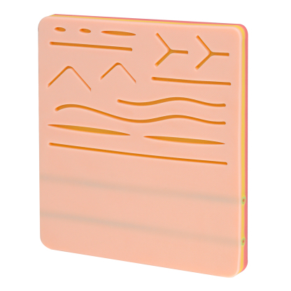 Suture Practice Pad & Injection IV Training Pad with 14 Pre-Cut Wounds and 2 Veins