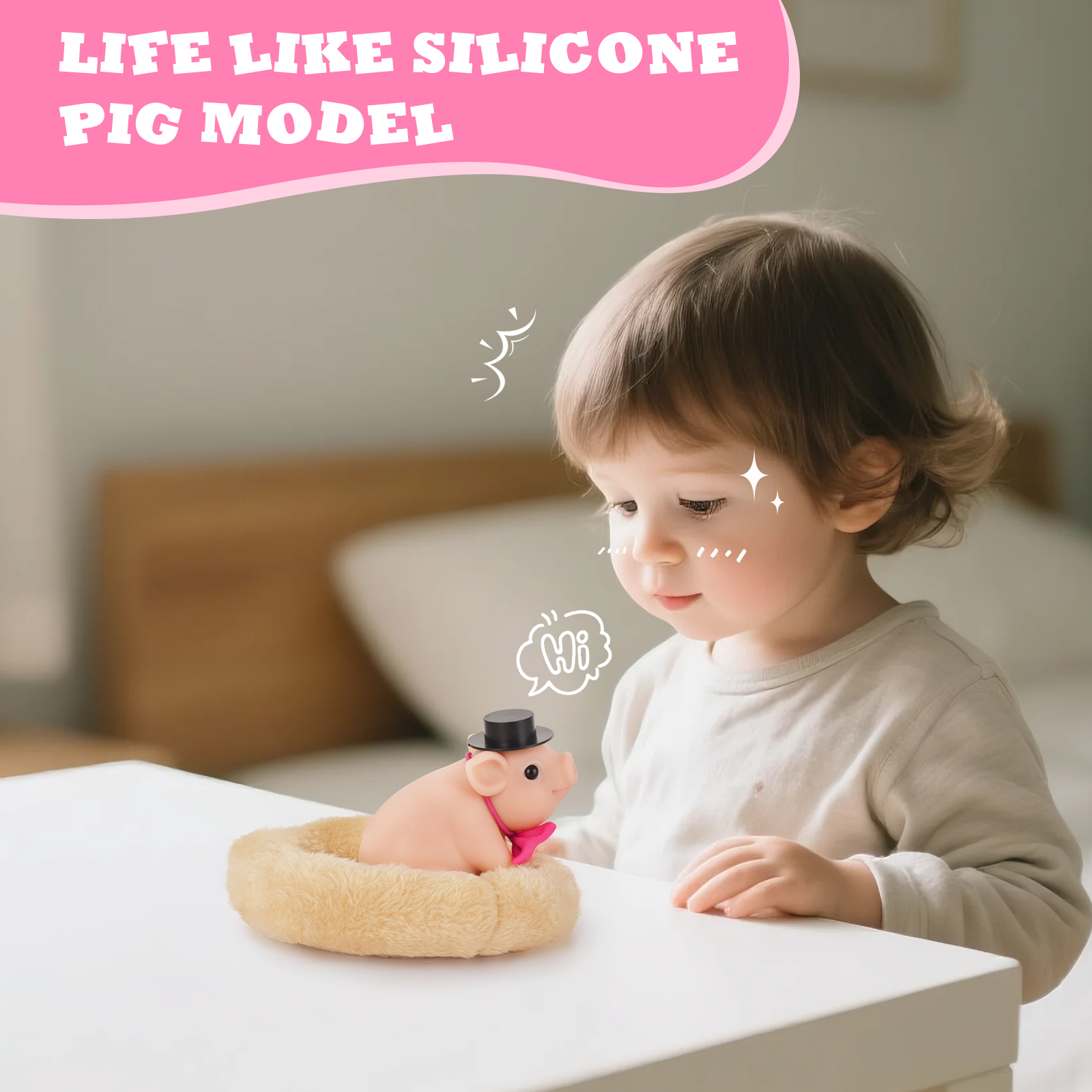 Life Like Silione Pig Toy for Kids