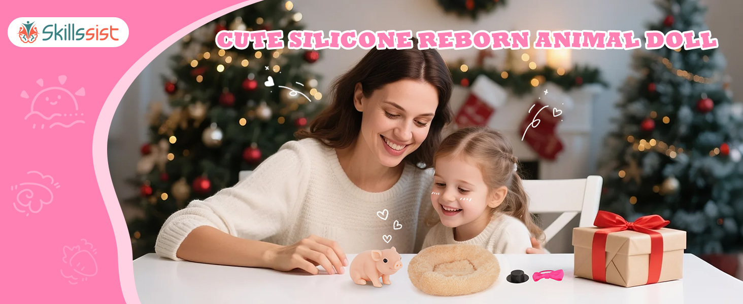 Cute Reborn Piglet Animal Doll For Kids Play