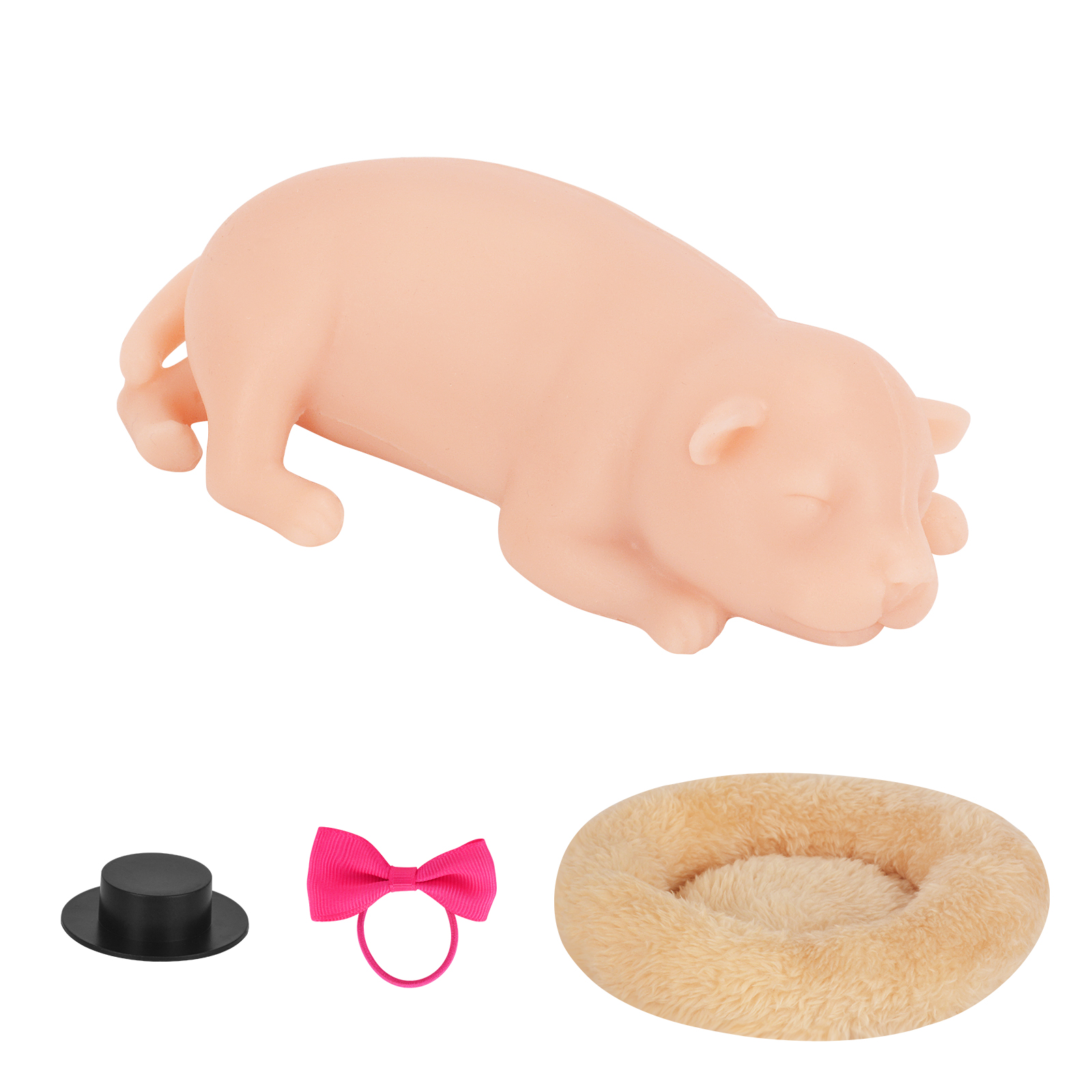 Silicone Puppy Animal Doll Toy (Sleeping Dog) for Kids