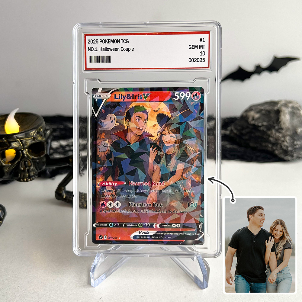 Custom Halloween Anime Pokecard V Card For Couples🎃