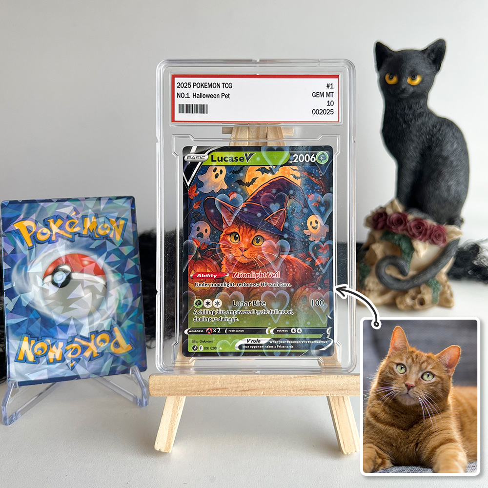 Custom Halloween Anime Pet Pokecard V Card For Pet Lovers🎃