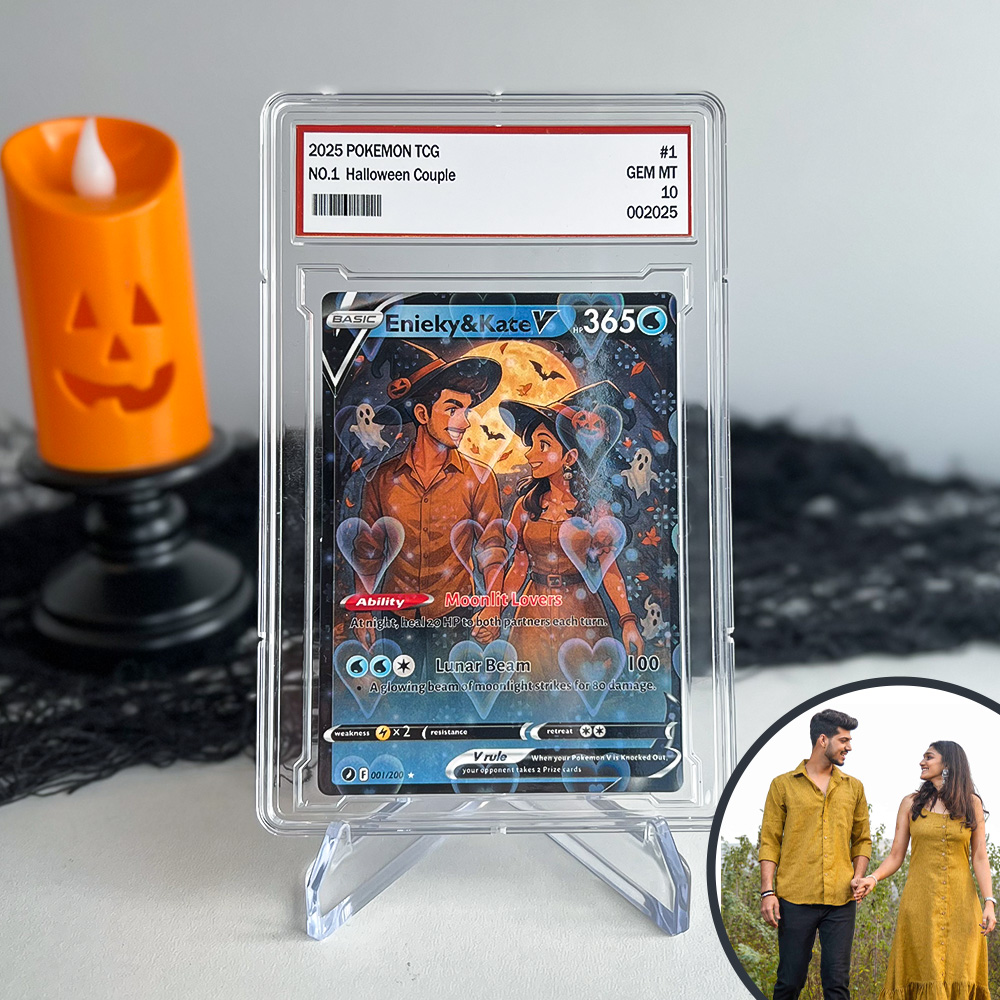 Custom Halloween Anime Pokecard V Card For Couples🎃