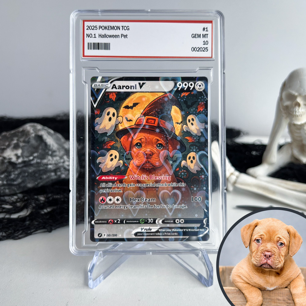 Custom Halloween Anime Pet Pokecard V Card For Pet Lovers🎃