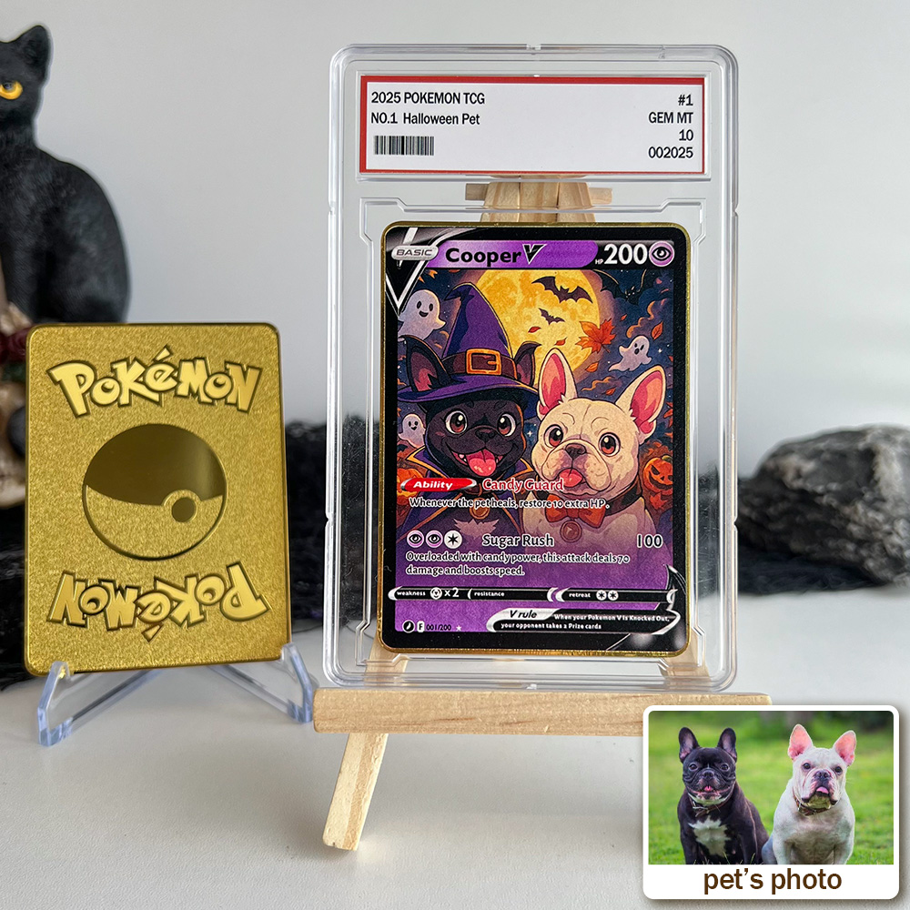 Custom Halloween Anime Pet Pokecard V Card For Pet Lovers🎃