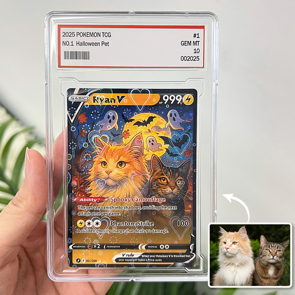 Custom Halloween Anime Pet Pokecard V Card For Pet Lovers🎃