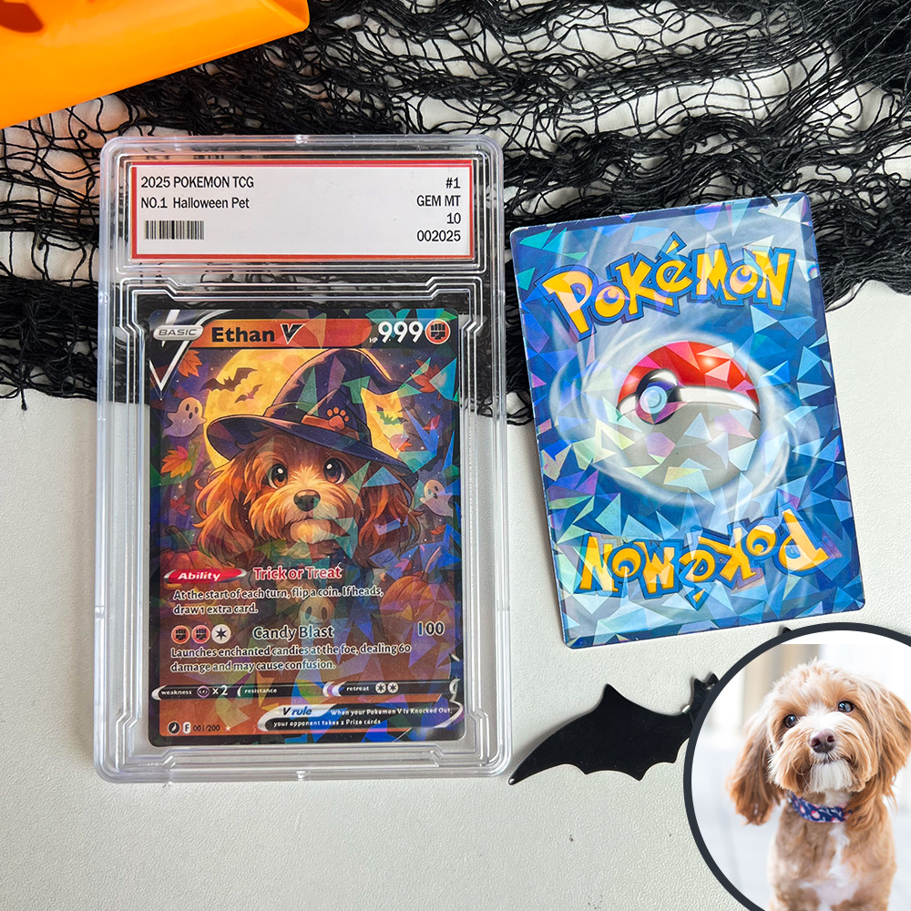Custom Halloween Anime Pet Pokecard V Card For Pet Lovers🎃